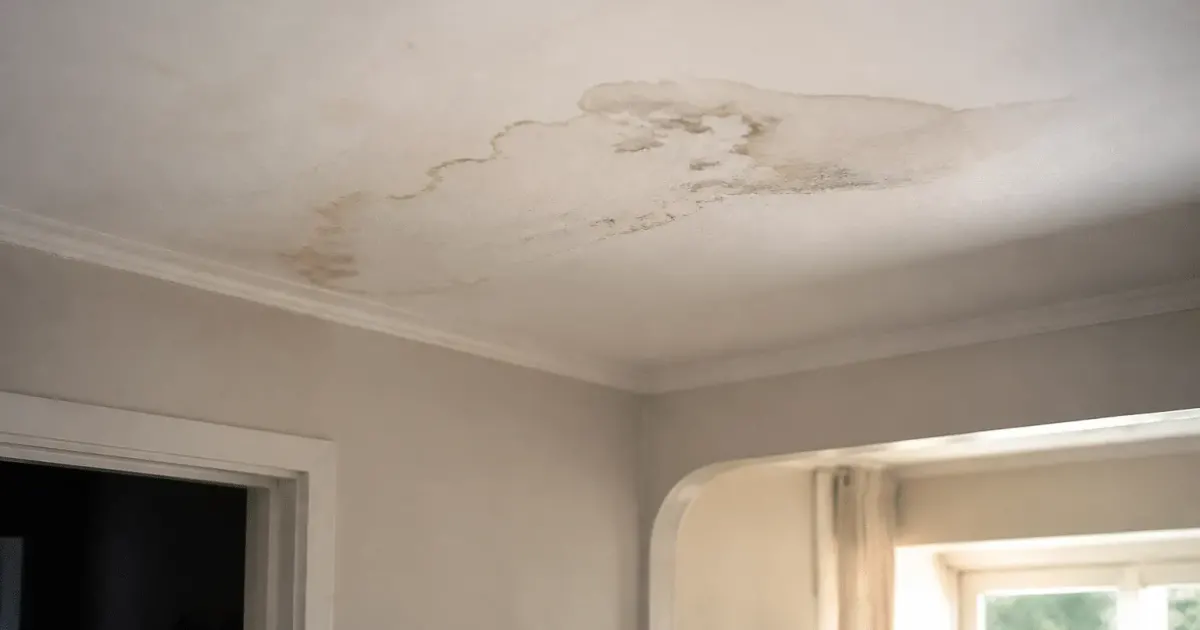 Tache humidite plafond interieur maison eau infiltree